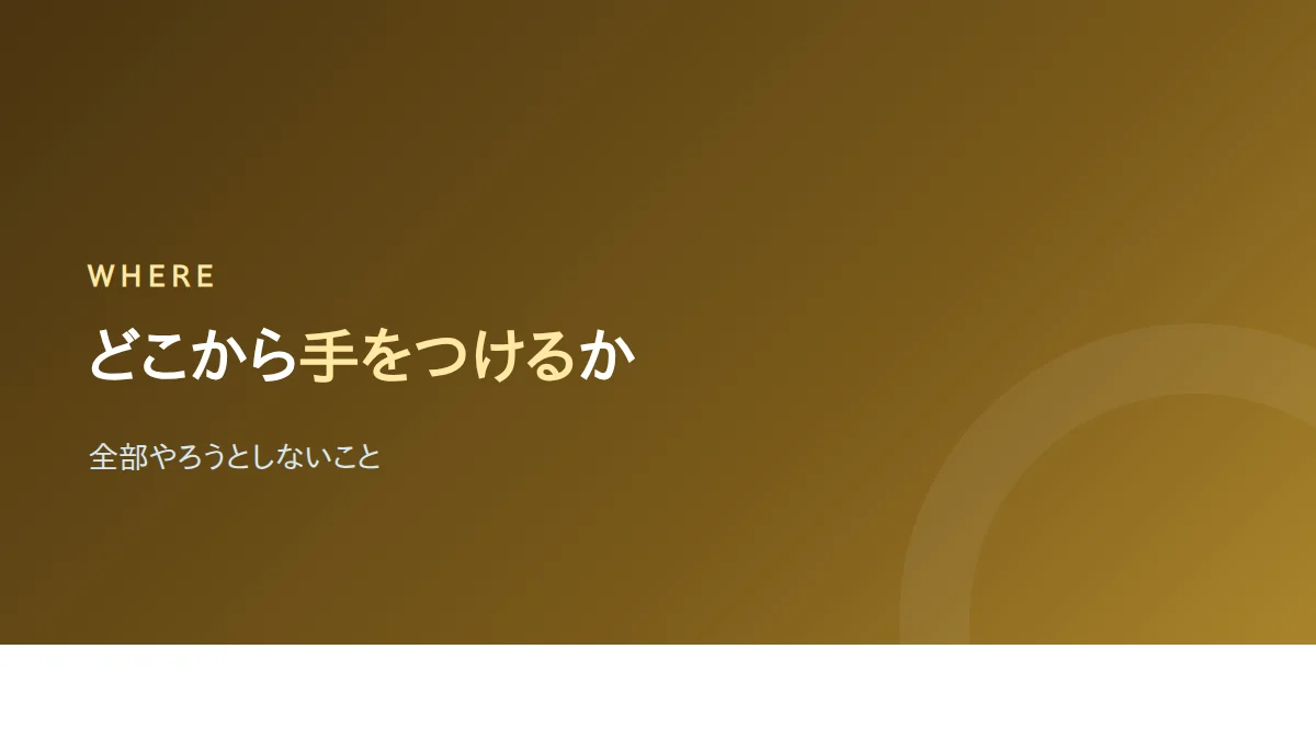 4つの原因のどこから手をつけるかを示したバナー